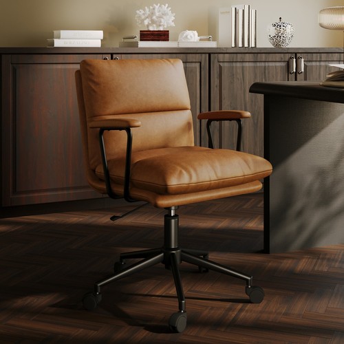 Tan faux leather - tan, swivel