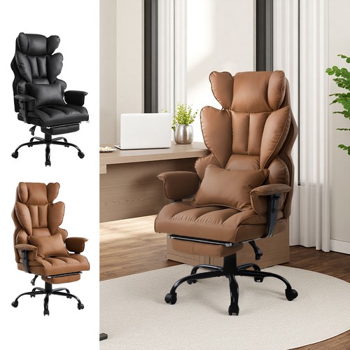 Faux leather office chair - leather,
