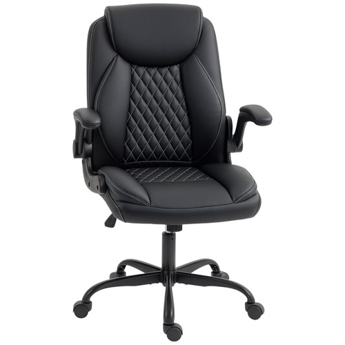 Homcom leather office desk - pu,