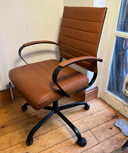 Brown faux leather executive - leather,