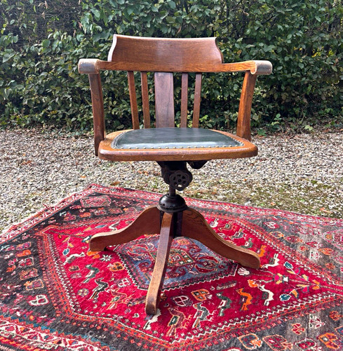 Antique oak swivel - antique,