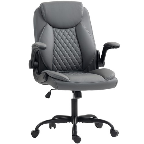 Homcom leather office desk - pu,